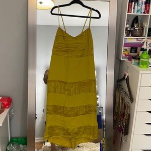 ASOS Chartreuse Satin Dress Sz 14